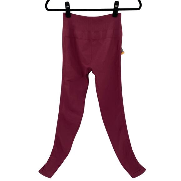 Nux Womens Burgundy Red Compression Leggings Perforated Sides Size Small S - Picture 11 of 11